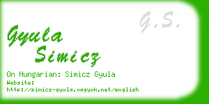 gyula simicz business card